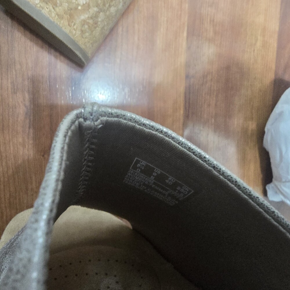 Clarks Womens Nerisa Vine Taupe Metallic Gold Mule Slipper With Cork Heel 9 Read - Picture 10 of 13